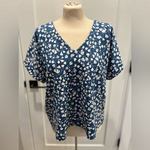 Blue & White Floral Mellóday Blouse